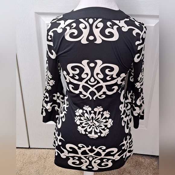 INC International Concepts Black & White Tunic Top   Size S - Picture 3 of 8